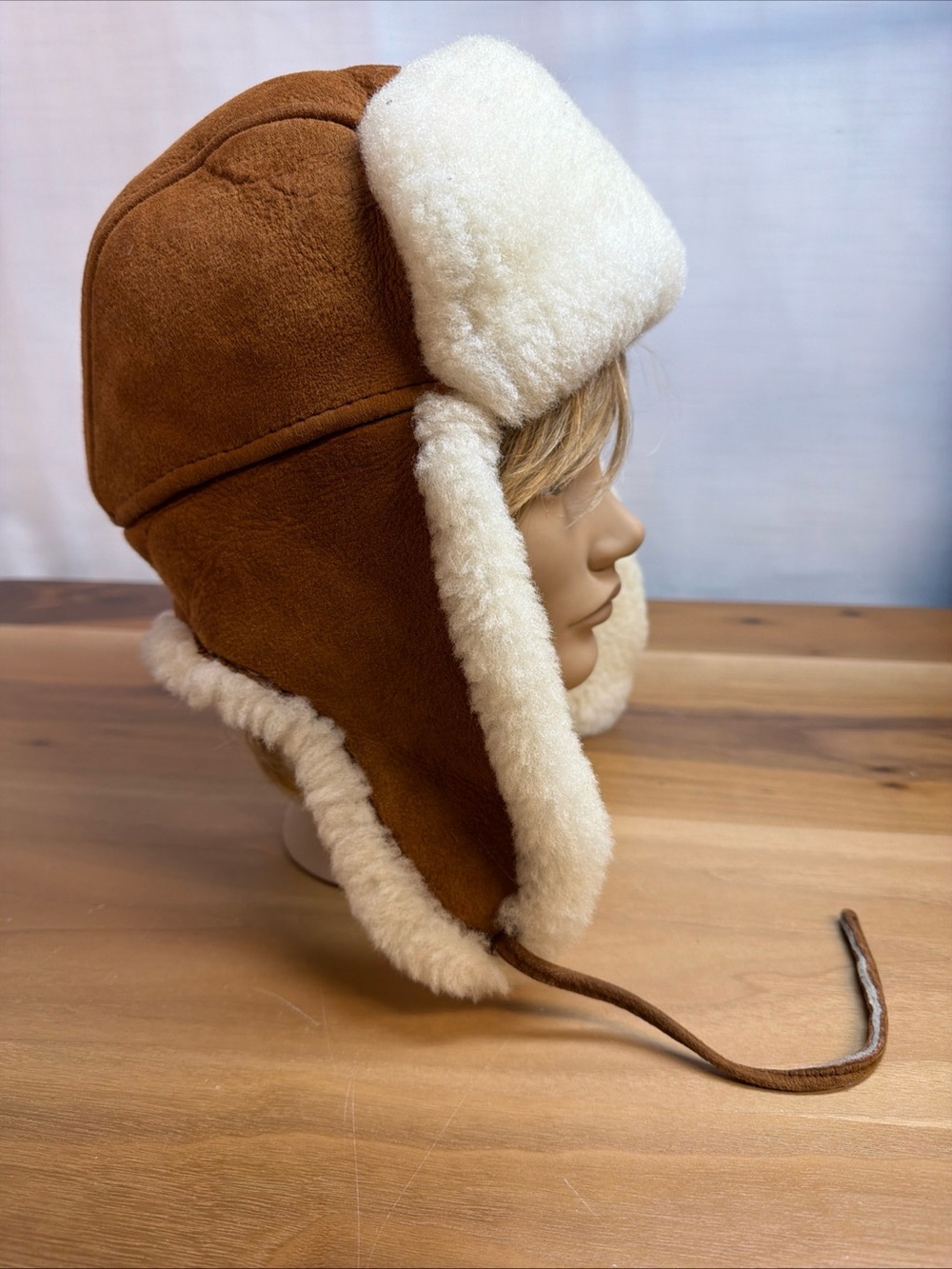 Zavelio Aviator Trapper Ushanka Sz L Leather Premium Shearling Sheepskin Fur Hat